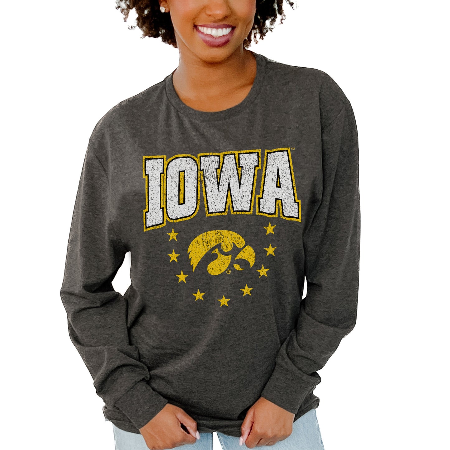 Women's Gameday Couture  Charcoal Iowa Hawkeyes Everyday Long Sleeve T-Shirt