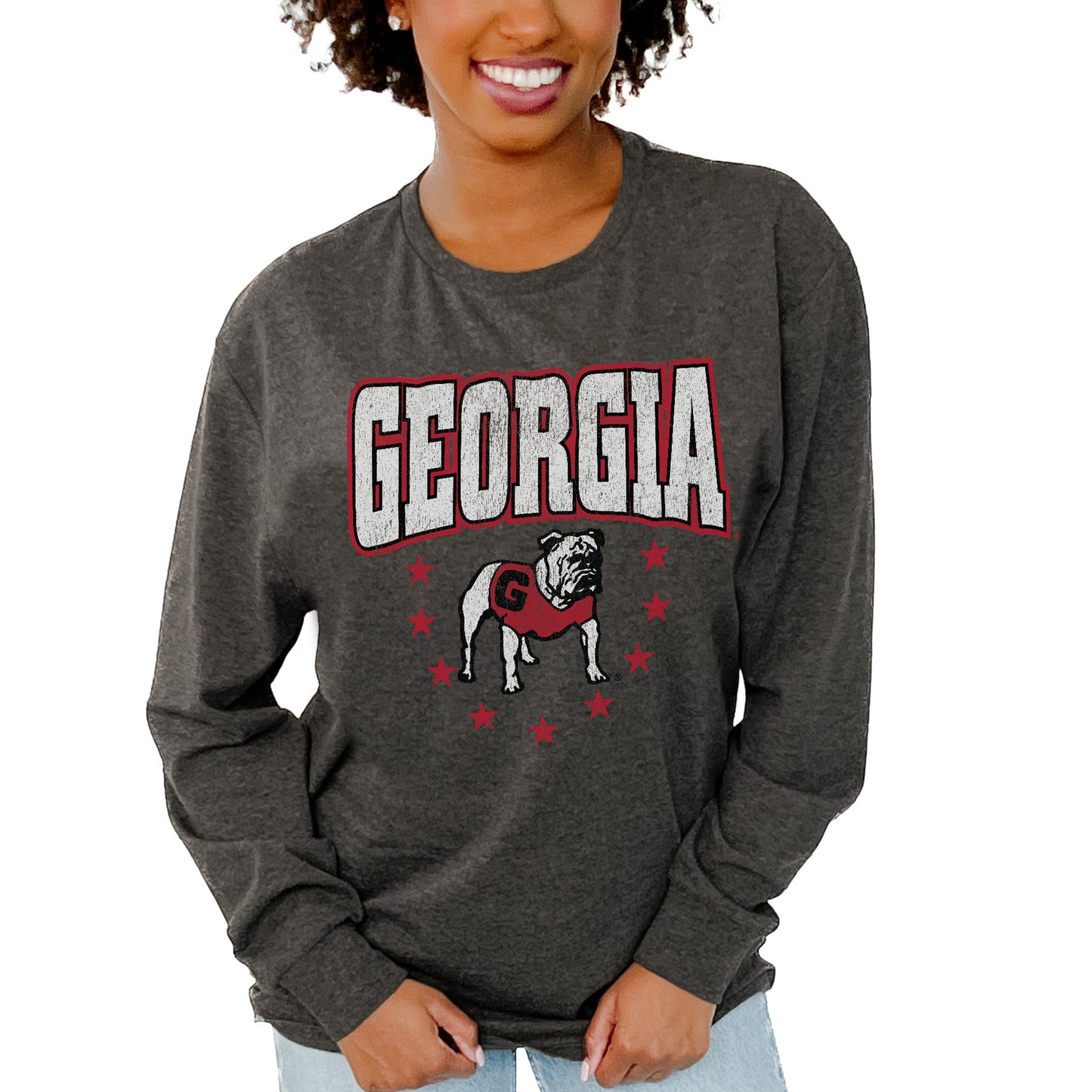 Women's Gameday Couture  Charcoal Georgia Bulldogs Everyday Long Sleeve T-Shirt