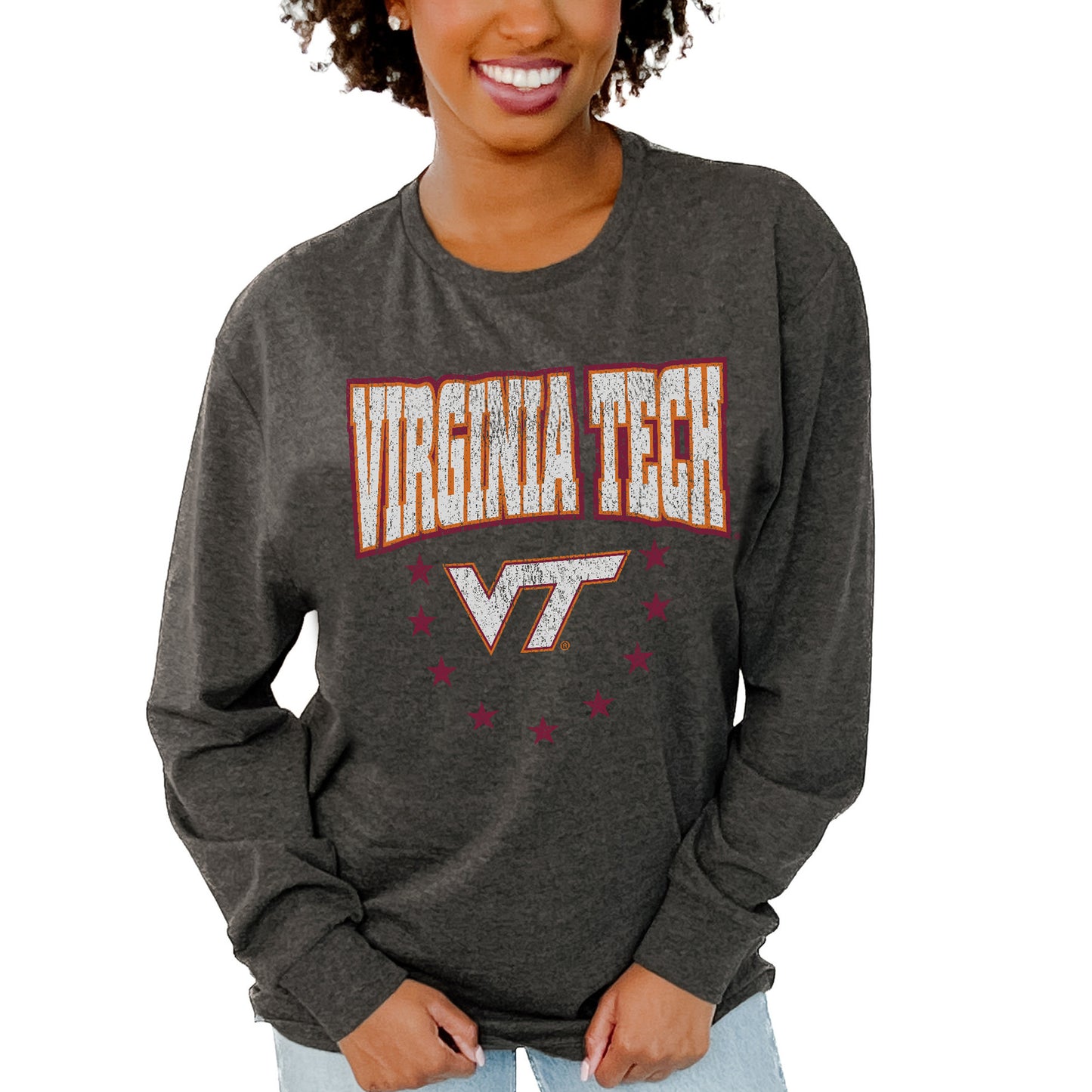 Women's Gameday Couture  Charcoal Virginia Tech Hokies Everyday Long Sleeve T-Shirt