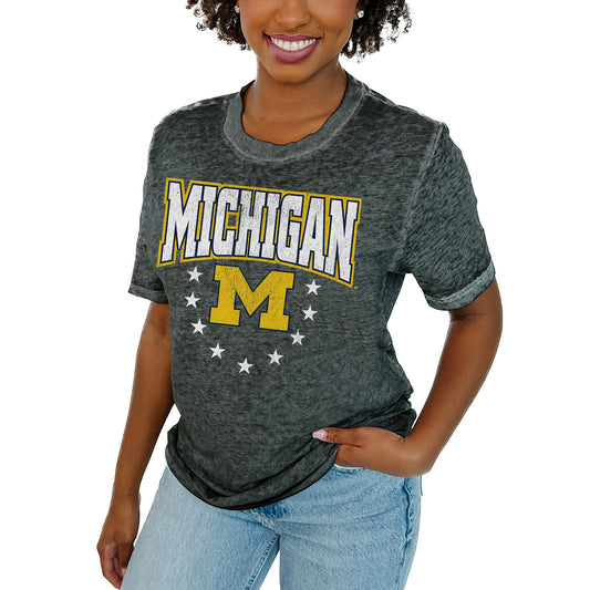 Women's Gameday Couture  Charcoal Michigan Wolverines Sprint T-Shirt