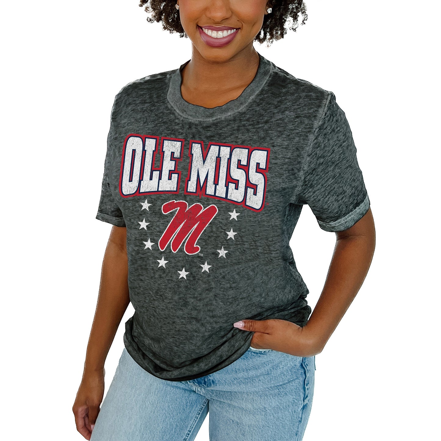 Women's Gameday Couture  Charcoal Ole Miss Rebels Sprint T-Shirt