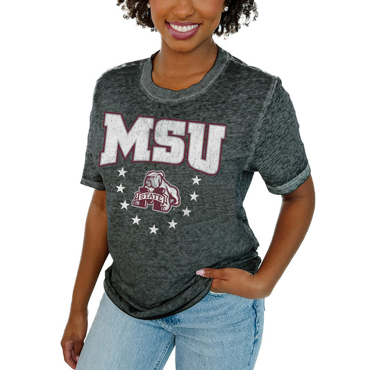 Women's Gameday Couture  Charcoal Mississippi State Bulldogs Sprint T-Shirt