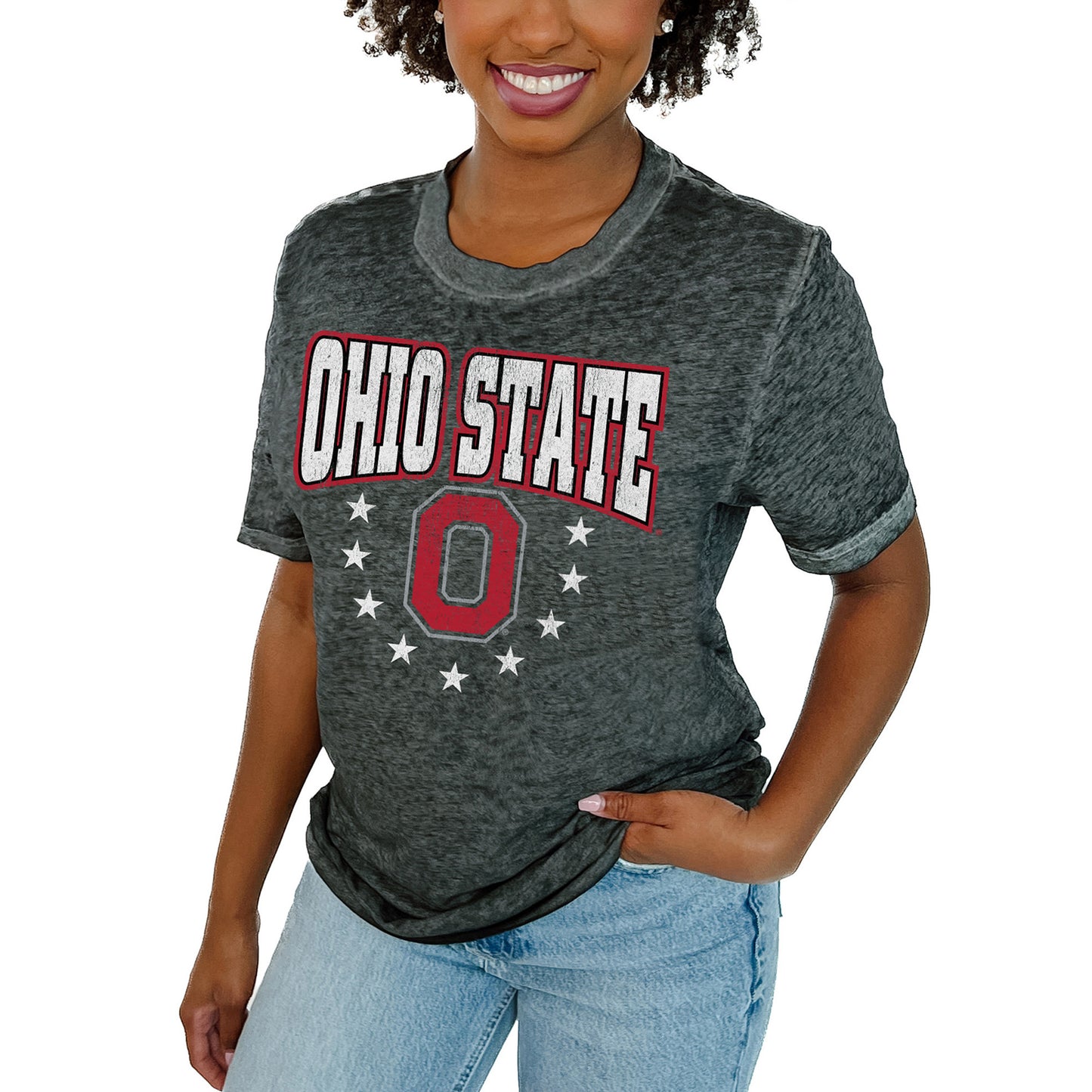 Women's Gameday Couture  Charcoal Ohio State Buckeyes Sprint T-Shirt