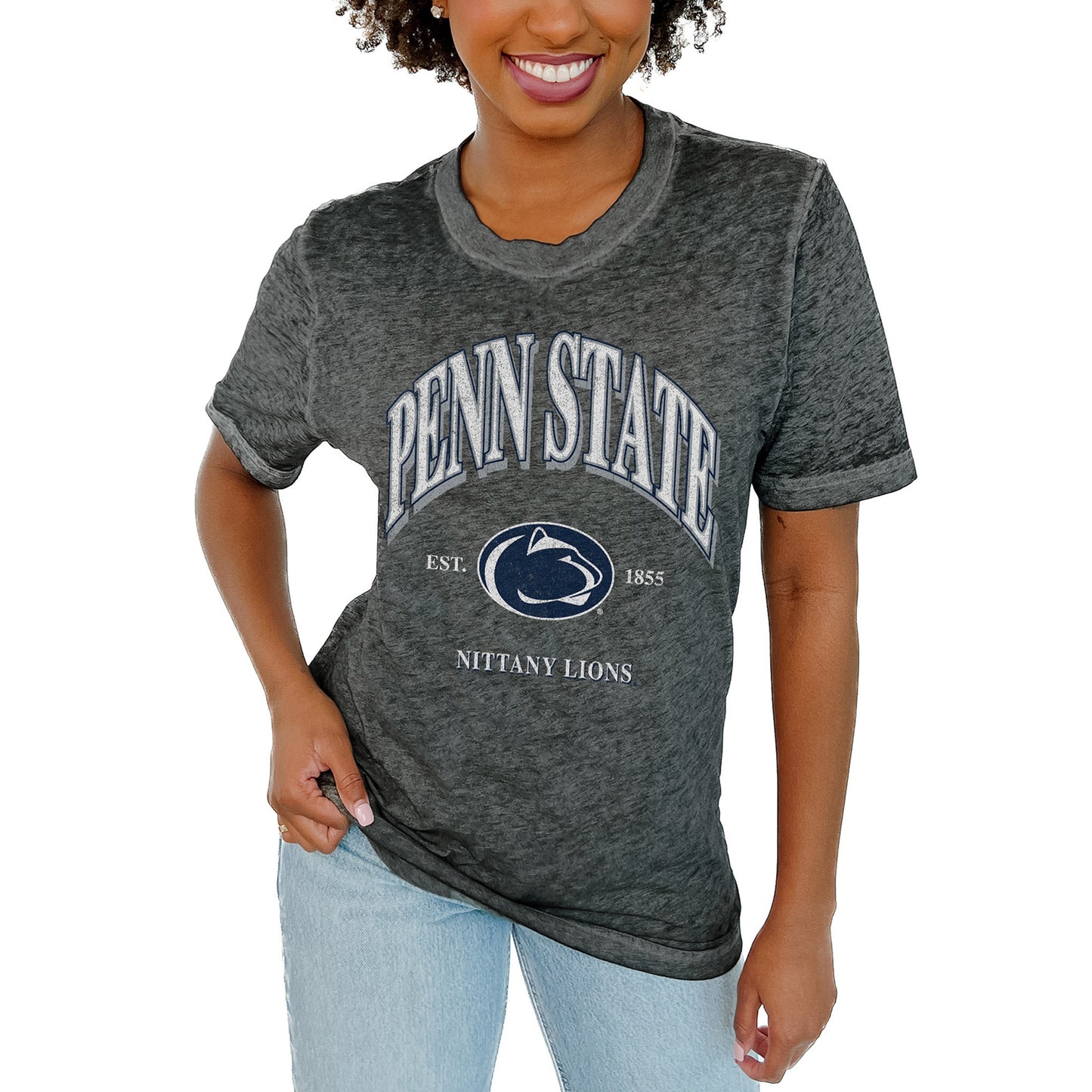 Women's Gameday Couture  Charcoal Penn State Nittany Lions Switch T-Shirt