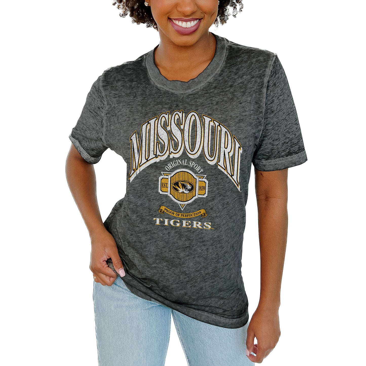 Women's Gameday Couture  Charcoal Missouri Tigers Switch T-Shirt