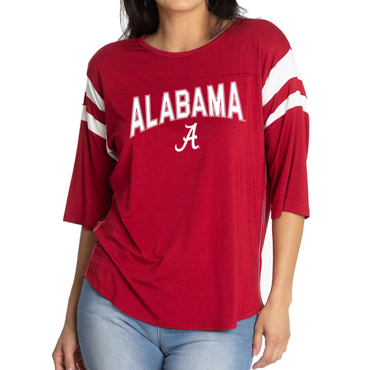 Women's Crimson Alabama Crimson Tide Abigail Oversized Jersey T-Shirt