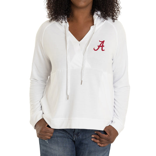 Women's  White Alabama Crimson Tide Christine Pullover Hoodie