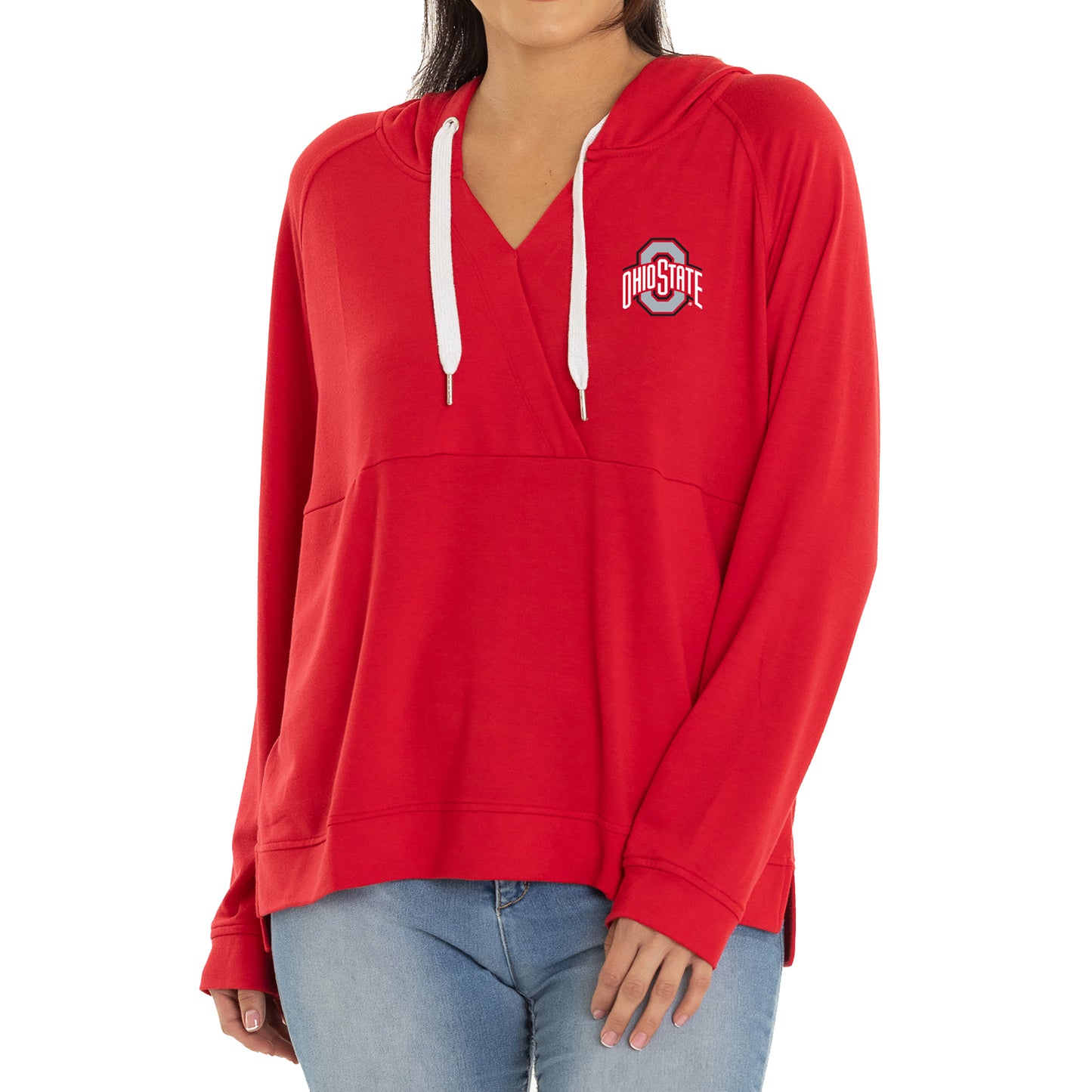 Women's  Scarlet Ohio State Buckeyes Christine Pullover Hoodie