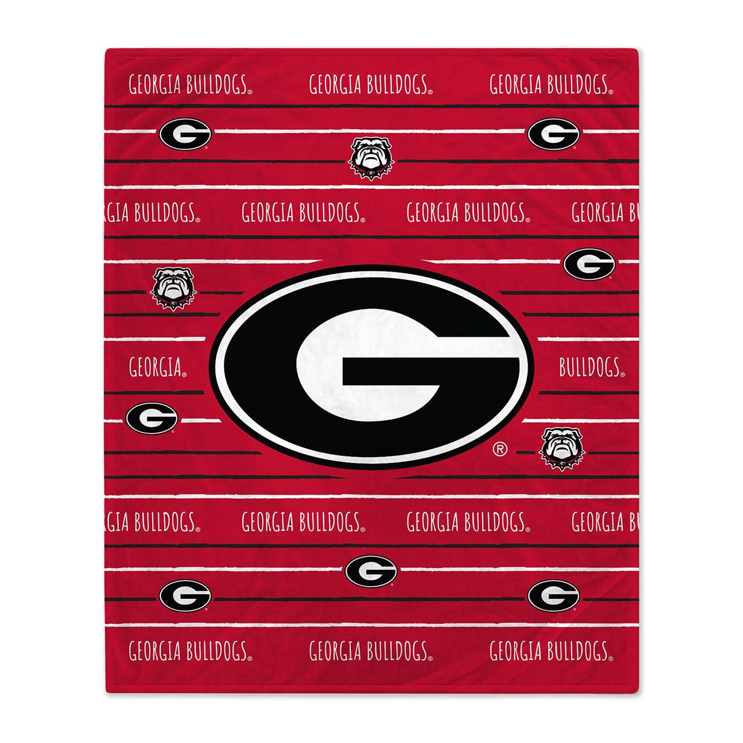 Georgia Bulldogs 50'' x 60'' Logo Stripe Flannel Fleece Blanket