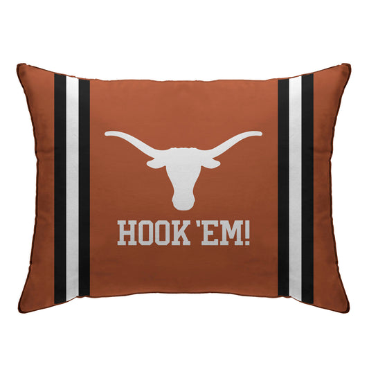 Texas Longhorns 20" x 26" Standard Stripe Logo Micro Plush Bed Pillow Cover