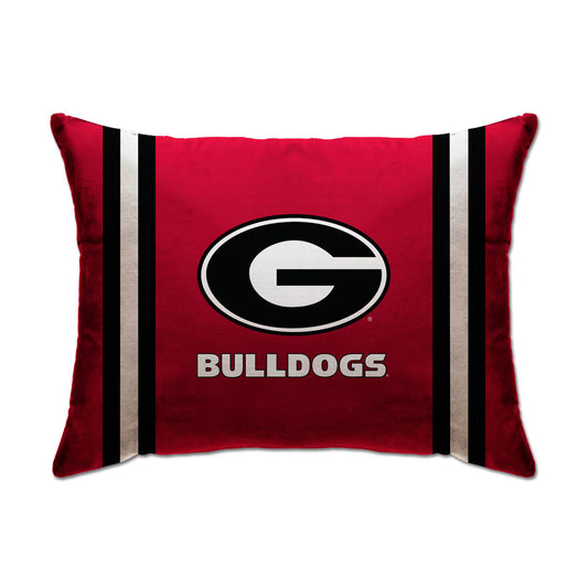 Georgia Bulldogs 20" x 26" Standard Stripe Logo Micro Plush Bed Pillow Cover
