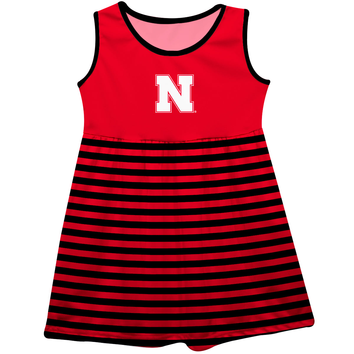 Girls Infant Vive La Fete  Scarlet Nebraska Huskers Striped Tank Top Dress