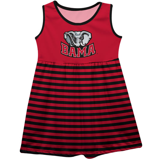 Girls Infant Vive La Fete  Crimson Alabama Crimson Tide Striped Tank Top Dress