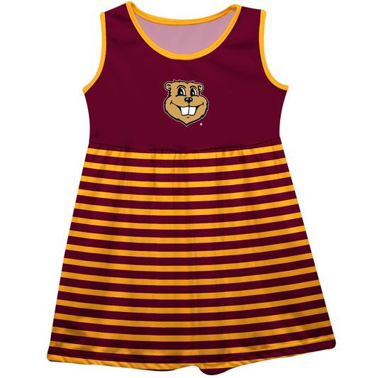 Girls Youth Vive La Fete  Maroon Minnesota Golden Gophers Striped Tank Top Dress