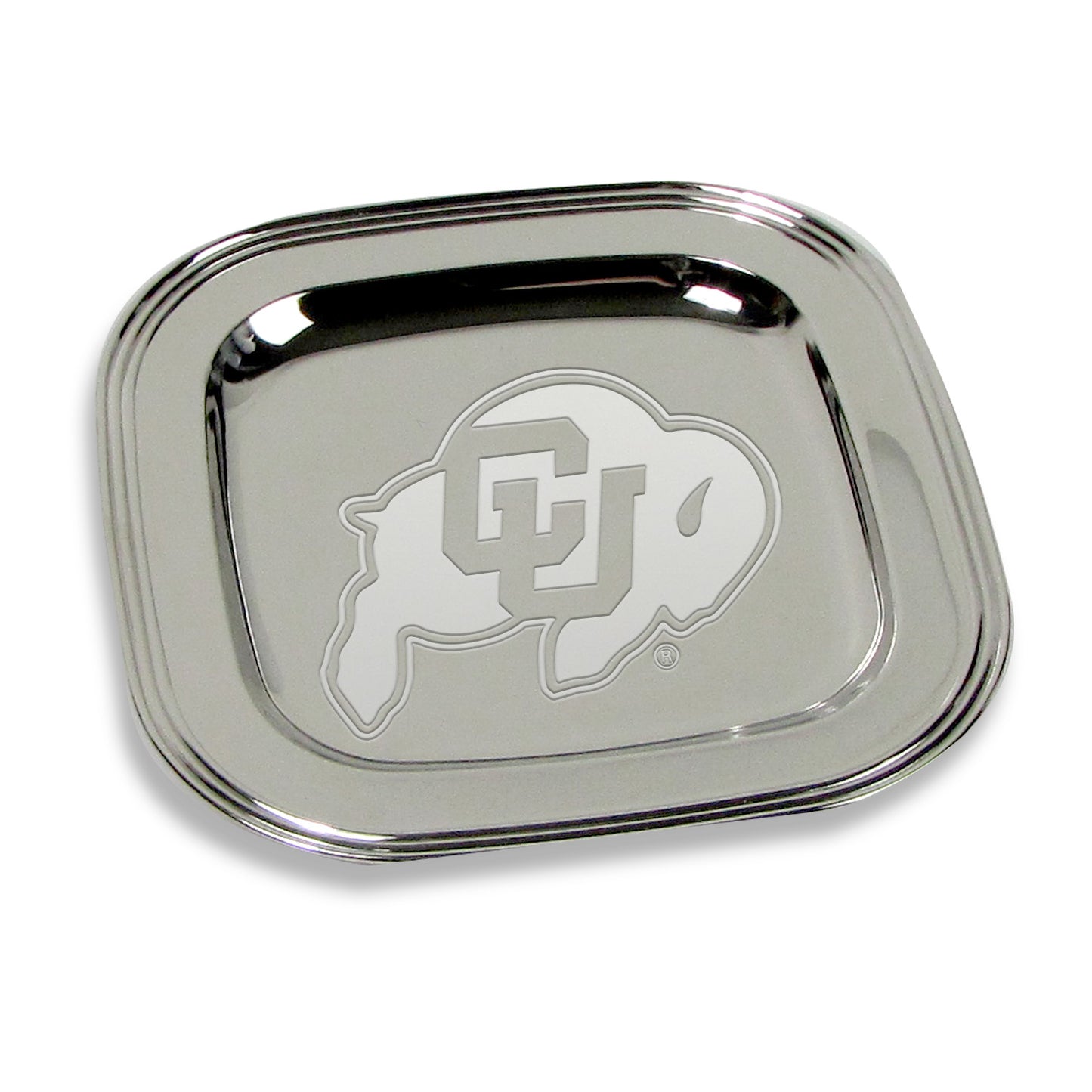 Colorado Buffaloes 8" x 8" Silver Plated Serving Tray