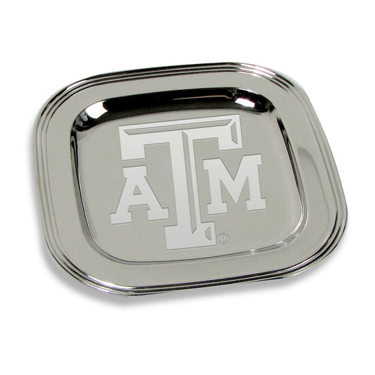Texas A&M Aggies 8" x 8" Silver Plated Serving Tray