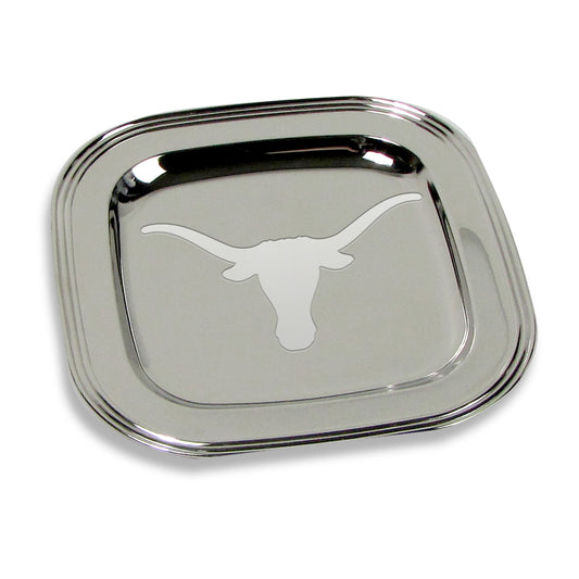 Texas Longhorns 8" x 8" Silver Plated Serving Tray