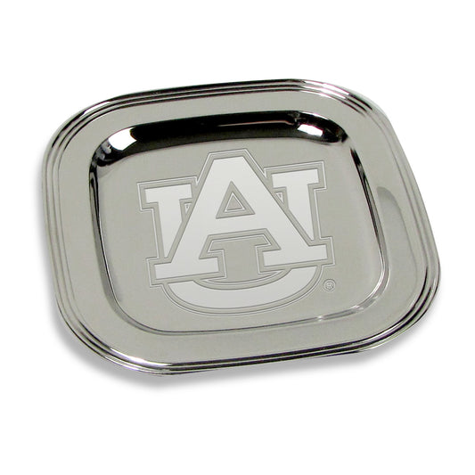 Auburn Tigers 8" x 8" Silver Plated Serving Tray