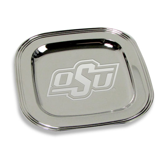 Oklahoma State Cowboys 8" x 8" Silver Plated Serving Tray