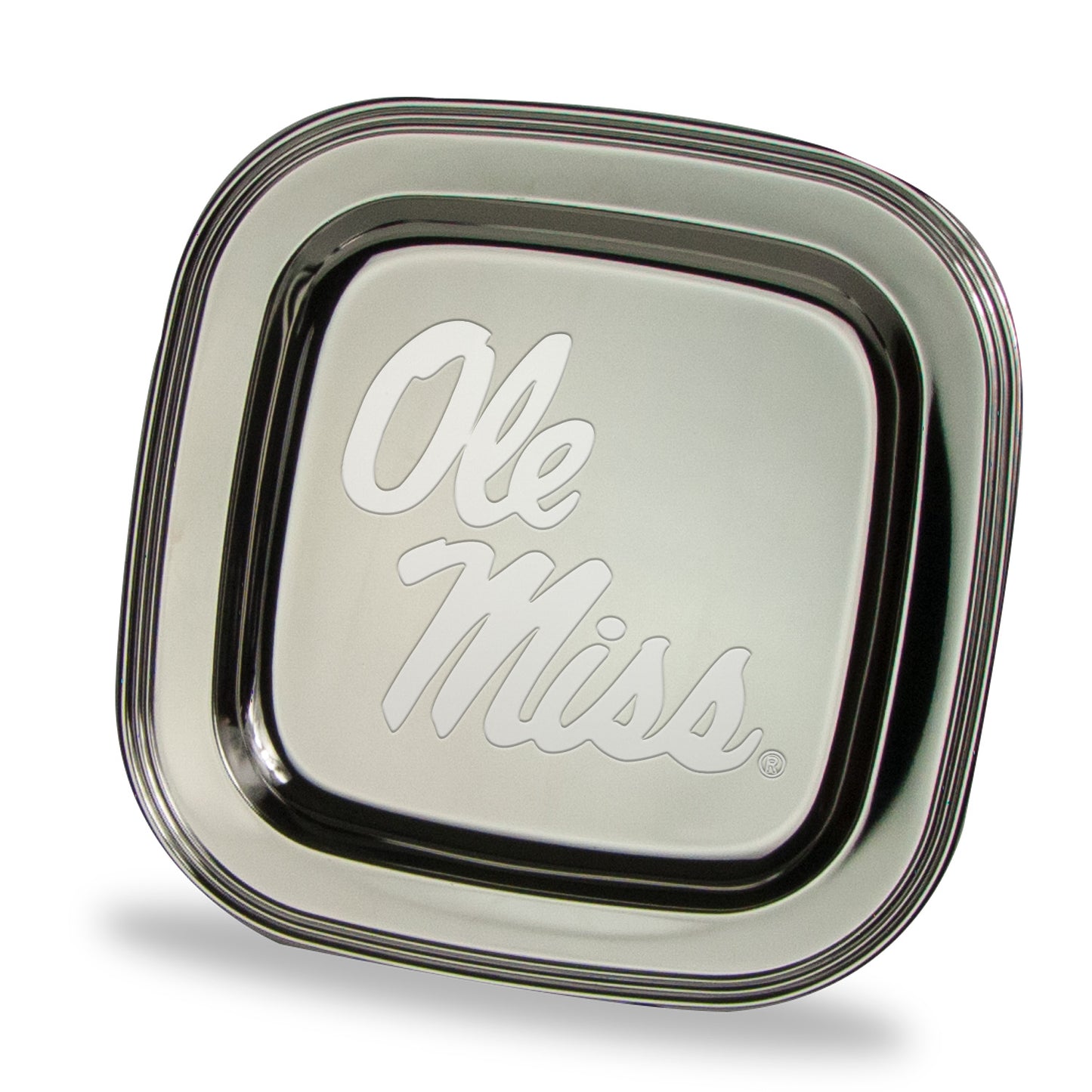 Ole Miss Rebels 11.5" x 11.5" Elegant Silver Plated Square Tray