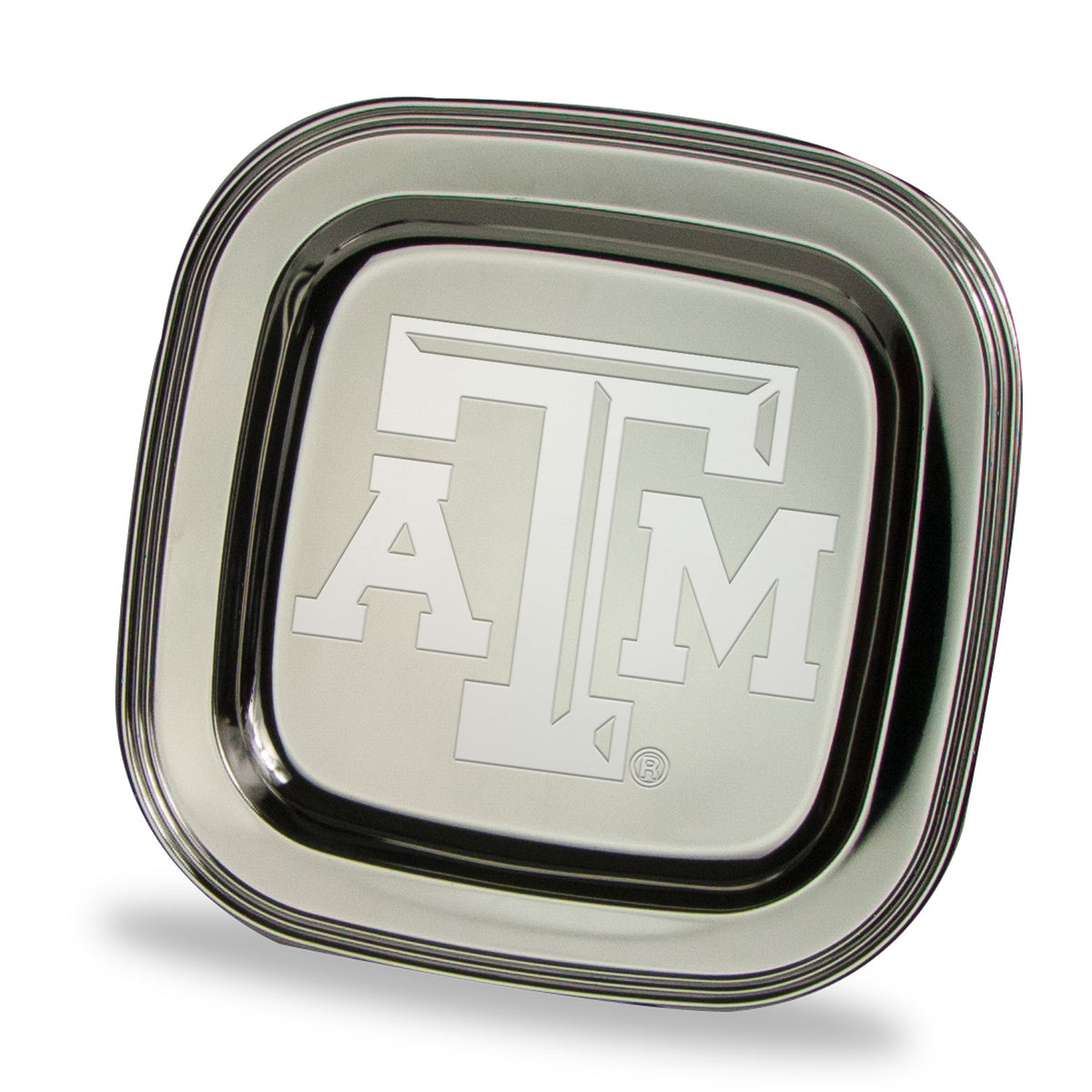 Texas A&M Aggies 11.5" x 11.5" Elegant Silver Plated Square Tray