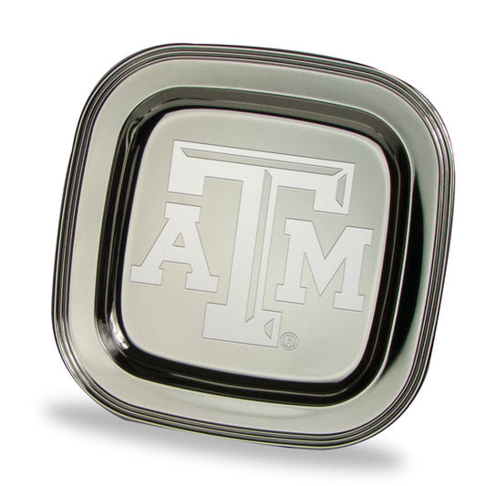 Texas A&M Aggies 11.5" x 11.5" Elegant Silver Plated Square Tray