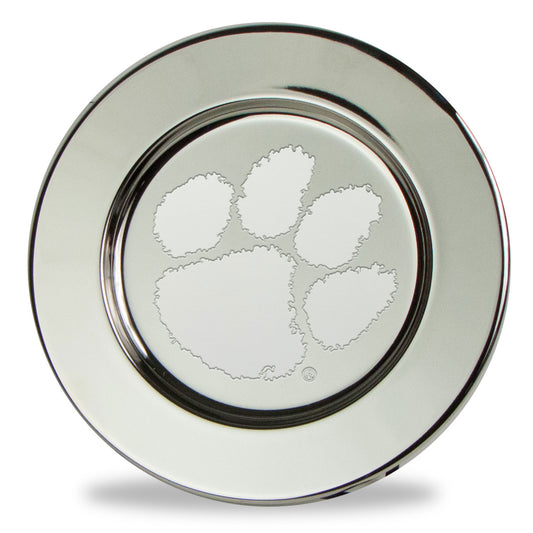 Clemson Tigers 6" Elegant Silver Plated Round Serving Tray