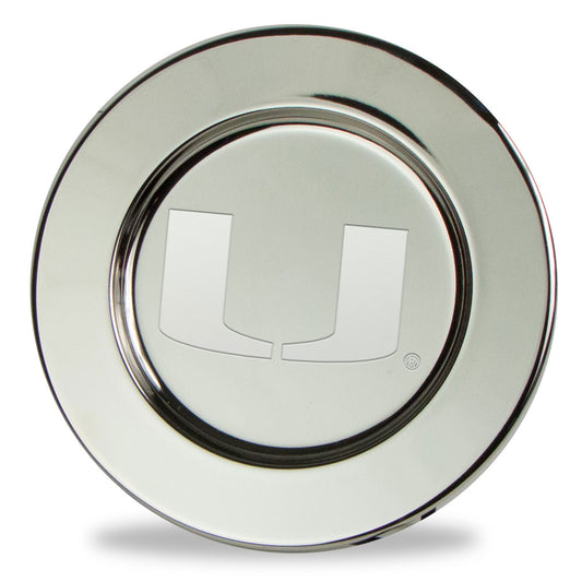 Miami Hurricanes 6" Elegant Silver Plated Round Serving Tray