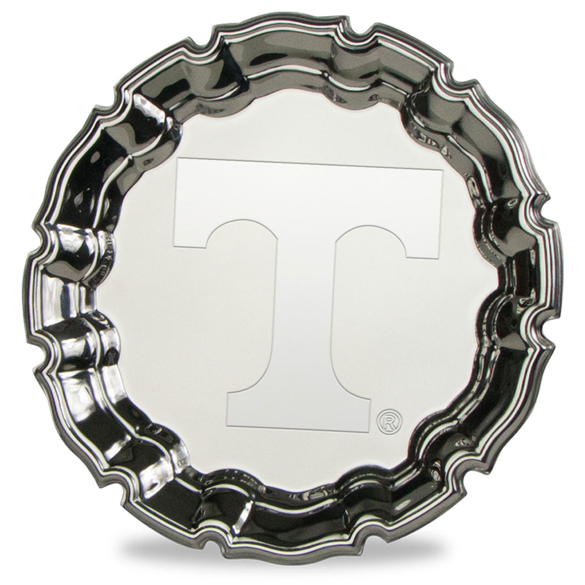 Tennessee Volunteers 10" Silver Plated Scrolled Edge Chippendale Tray