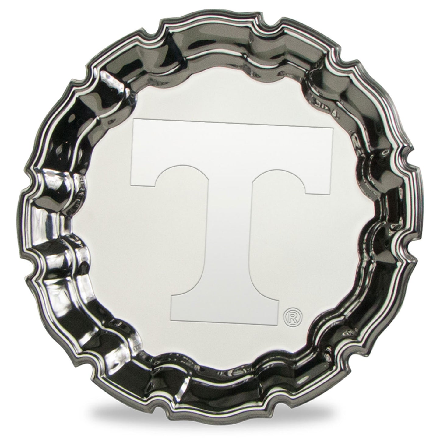 Tennessee Volunteers 10" Silver Plated Scrolled Edge Chippendale Tray