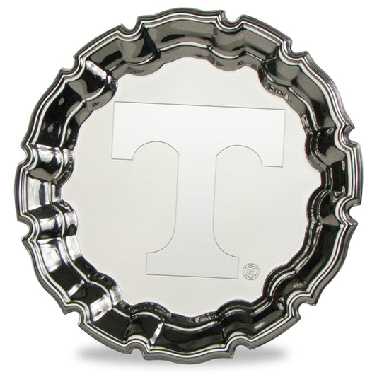 Tennessee Volunteers 10" Silver Plated Scrolled Edge Chippendale Tray
