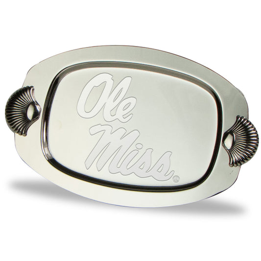 Ole Miss Rebels 7" x 4.25" Four-Piece Silver Plated Tray Set