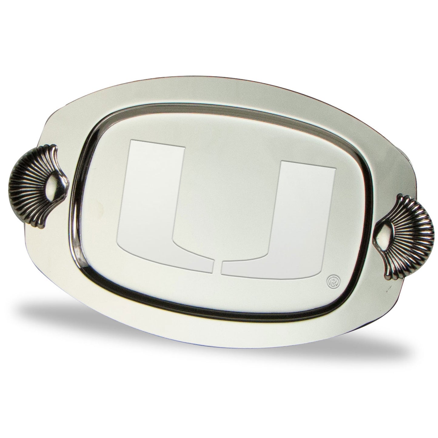 Miami Hurricanes 7" x 4.25" Four-Piece Silver Plated Tray Set
