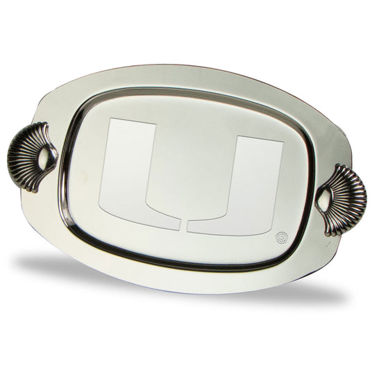 Miami Hurricanes 7" x 4.25" Four-Piece Silver Plated Tray Set