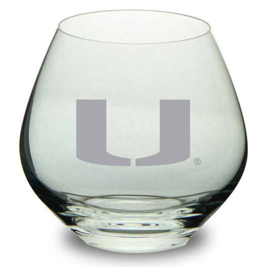 Miami Hurricanes 14.9oz. British Stemless Glass