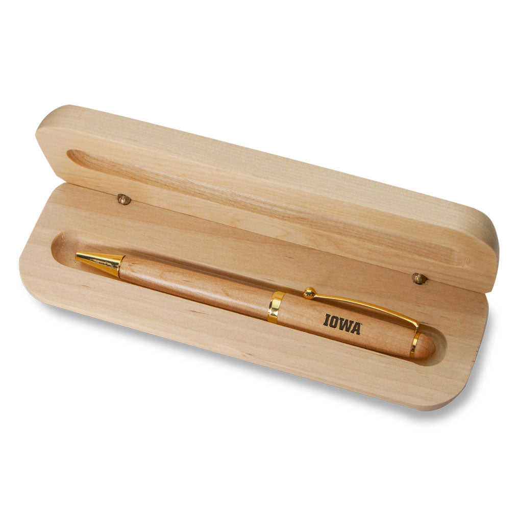 Iowa Hawkeyes Maple Pen and Case Set