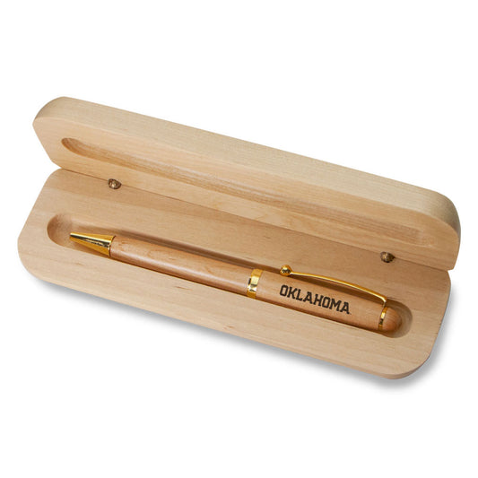 Oklahoma Sooners Maple Pen and Case Set