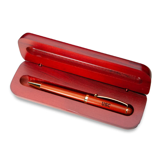 USC Trojans Rosewood Pen & Case Set