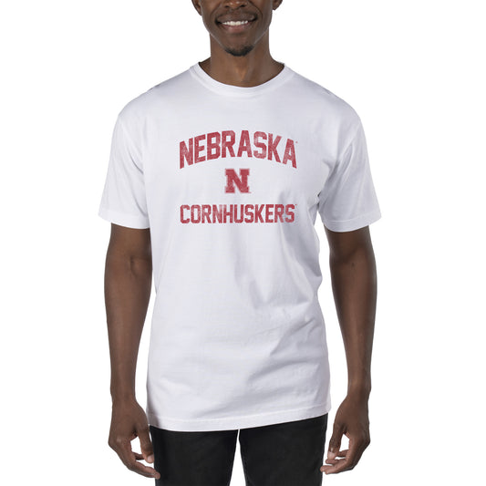 Men's Uscape Apparel White Nebraska Huskers Garment Dyed T-Shirt