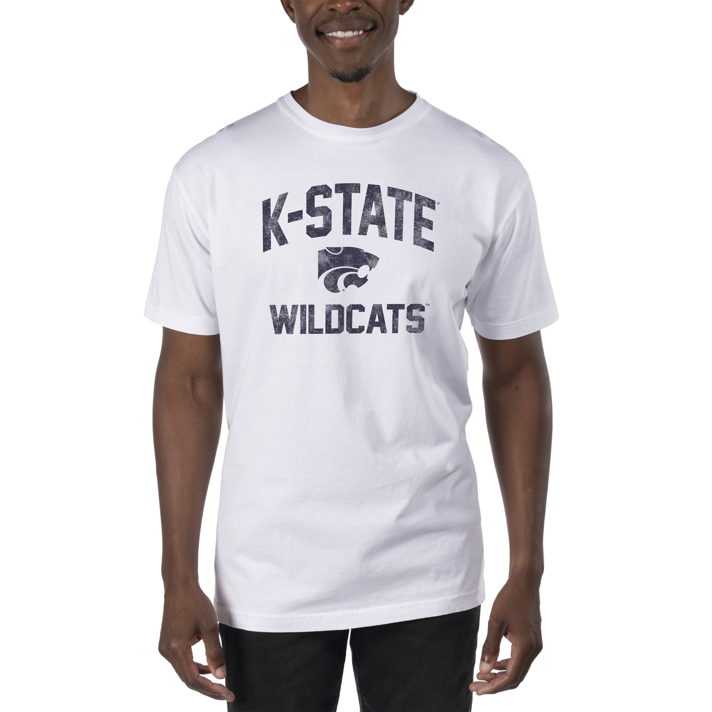 Men's Uscape Apparel White Kansas State Wildcats Garment Dyed T-Shirt