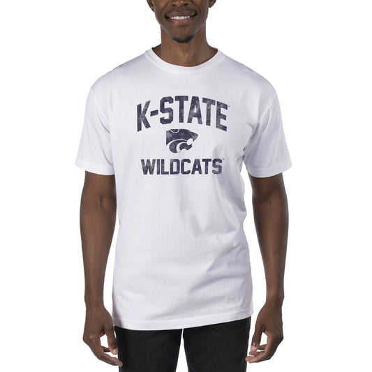 Men's Uscape Apparel White Kansas State Wildcats Garment Dyed T-Shirt