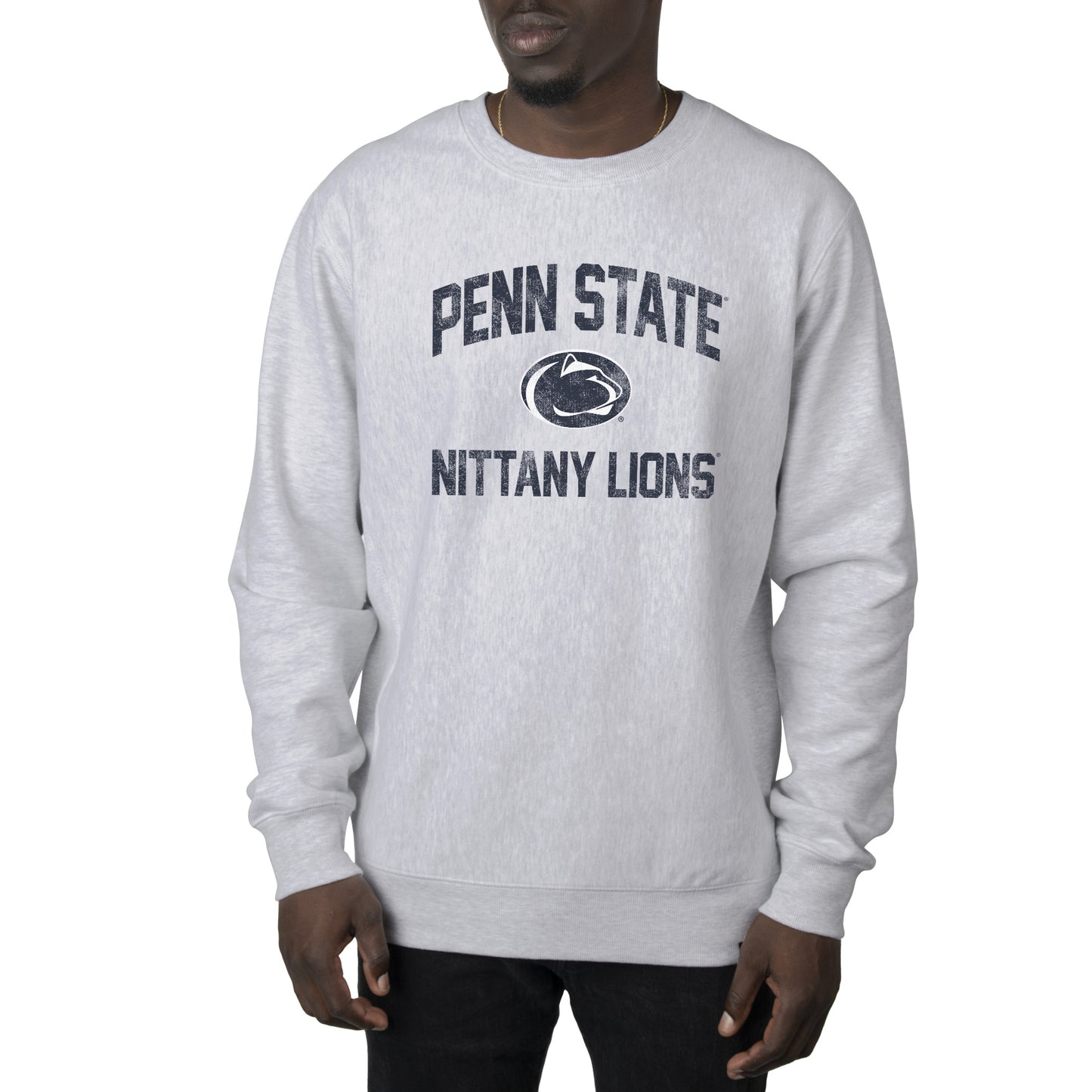 Men's Uscape Apparel Heather Gray Penn State Nittany Lions Premium Heavyweight Crew Neck Sweatshirt