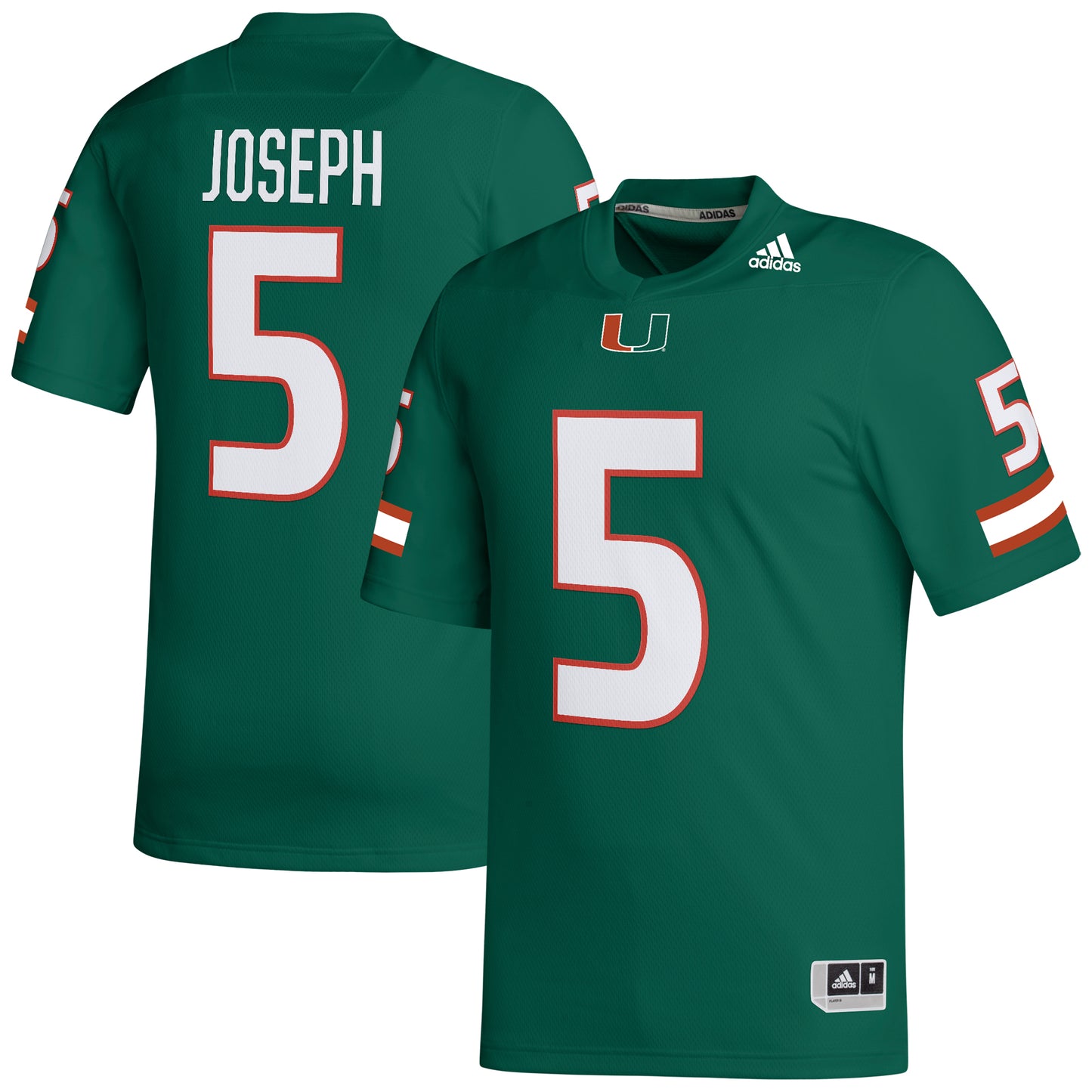 Men's adidas Ray Ray Joseph Green Miami Hurricanes NIL Football Player Jersey