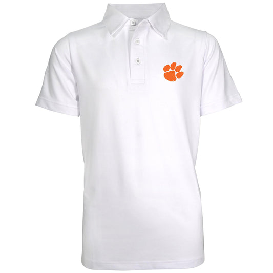 Youth Garb White Clemson Tigers Polo