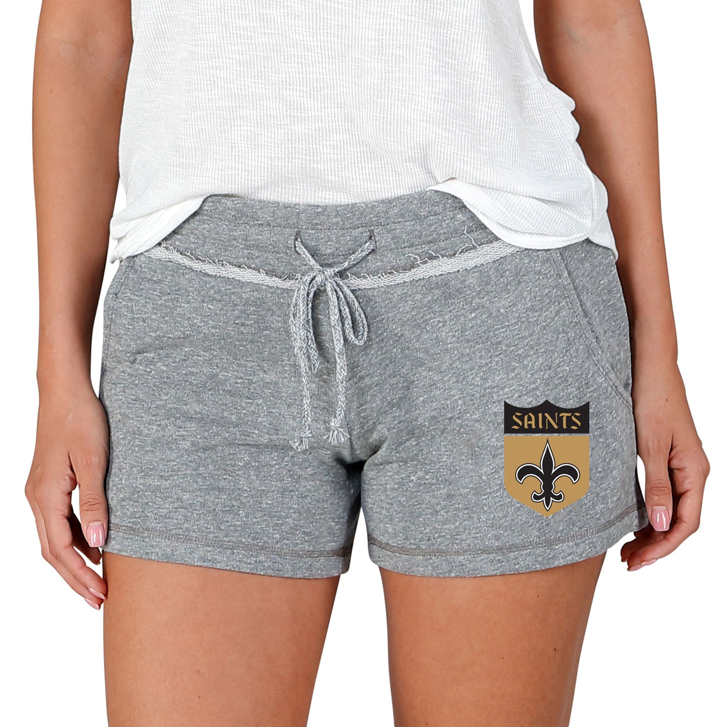 Women's Concepts Sport  Gray New Orleans Saints Mainstream Terry Lounge Shorts