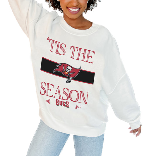 Women's Gameday Couture White Tampa Bay Buccaneers Take A Holiday Pullover Sweatshirt