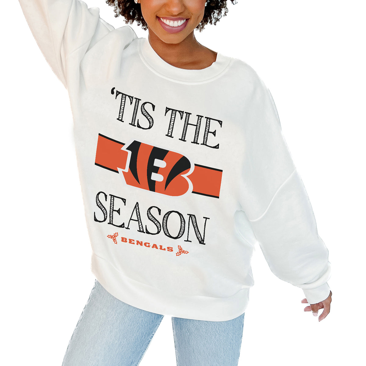 Women's Gameday Couture White Cincinnati Bengals Take A Holiday Pullover Sweatshirt