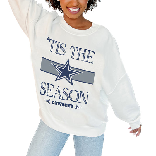 Women's Gameday Couture White Dallas Cowboys Take A Holiday Pullover Sweatshirt