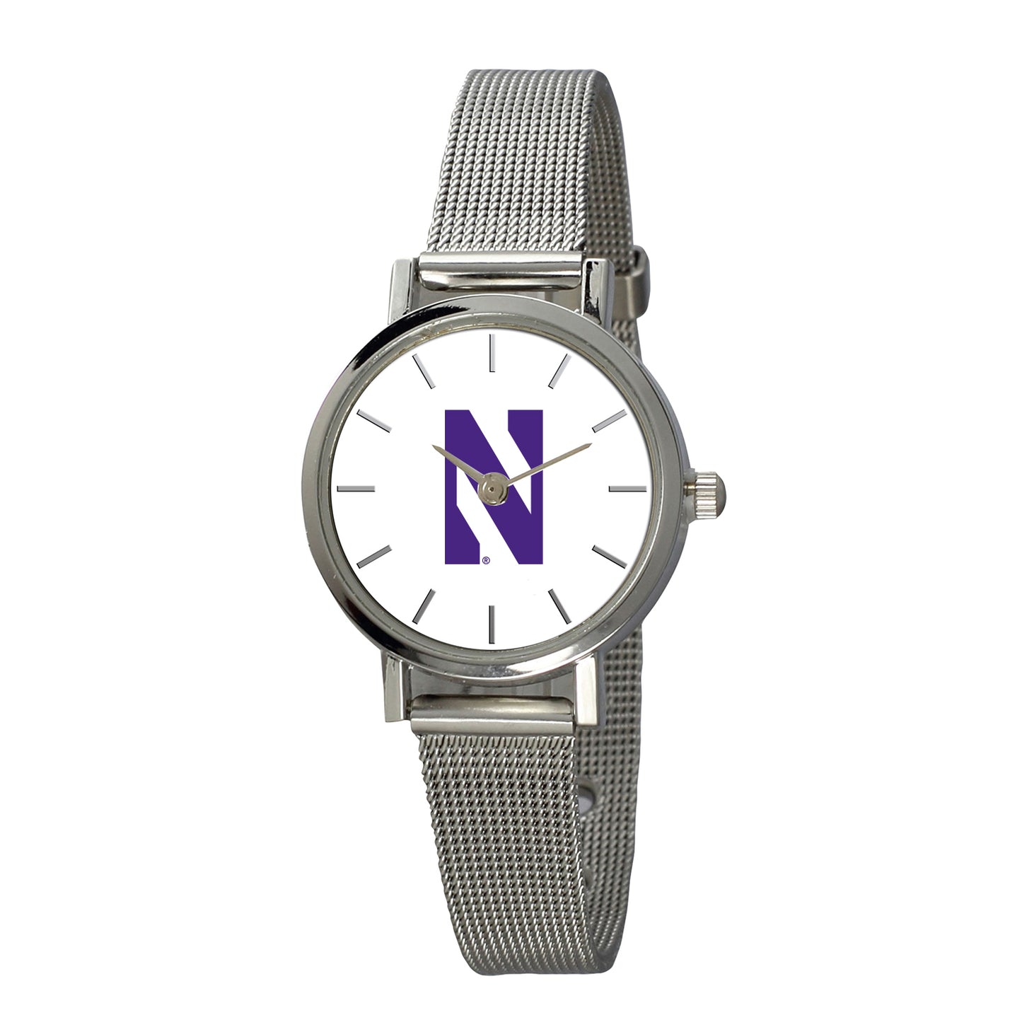 Women's  Silver Northwestern Wildcats Plexus Stainless Steel Watch