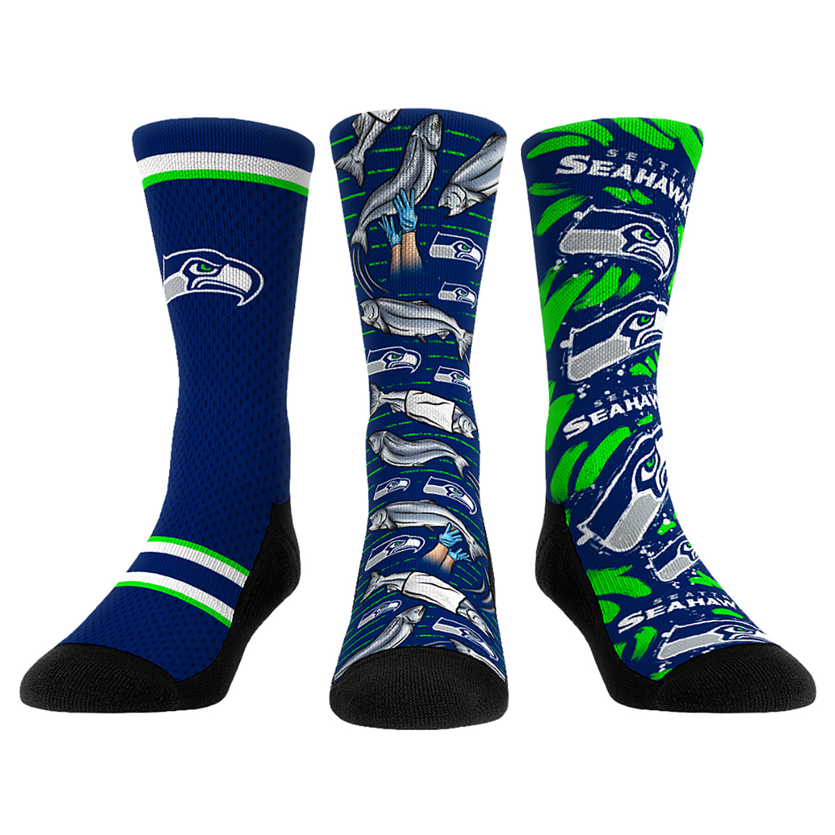 Unisex Rock Em Socks  Seattle Seahawks Fan Favorite Three-Pack Crew Sock Set